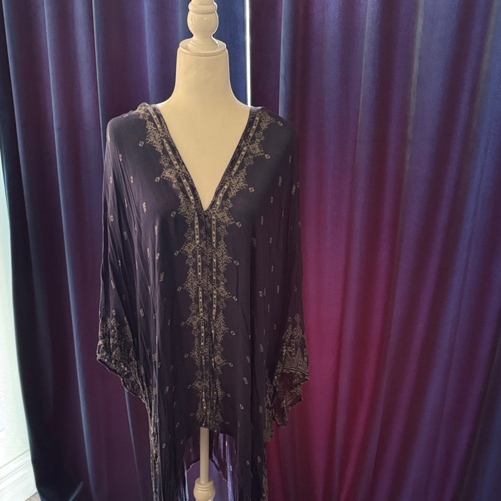 Elegant Blue and White Kaftan